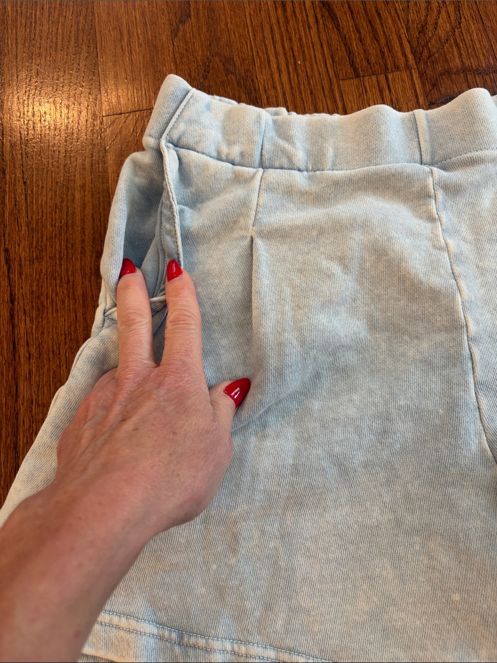 aerie Light Blue High Waist Casual Shorts - Picture 2 of 5